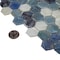 Apollo Tile Sample of Sky Blue 10.8"x11.5" Hexagon Glass Mosaic Tile APLAHX9905EC02 Sample - alternate 3
